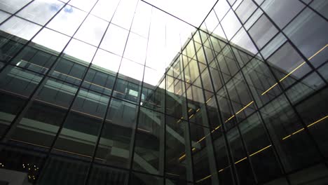 cinematic glazed business shot of windows. business park