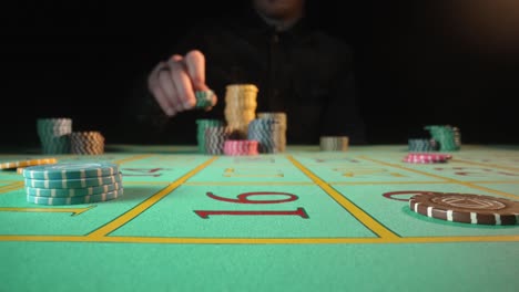 Casino Roulette Table with Player