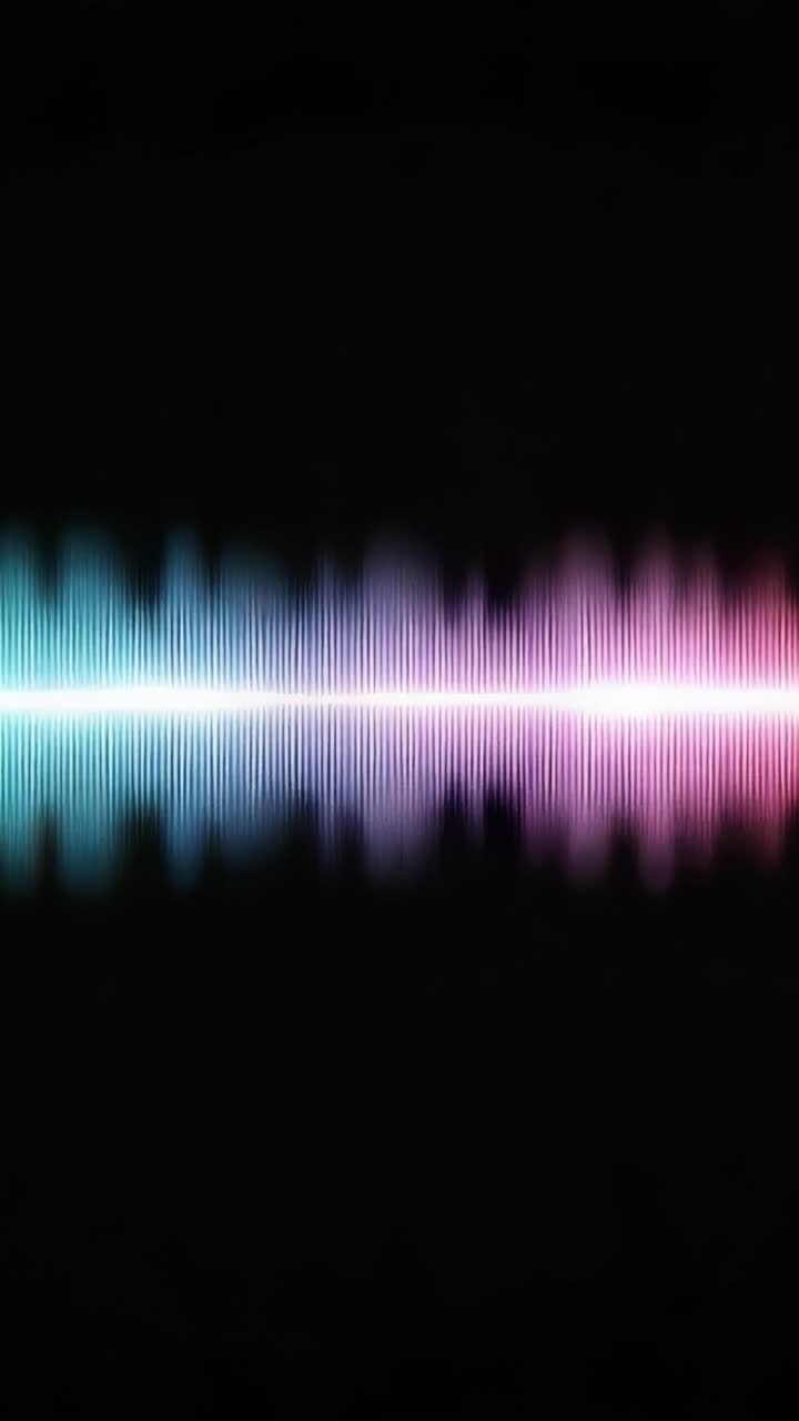 A Mesmerizing Display of Vibrant Sound Waves Captured in Two Distinct Frames, Showcasing the Dynamic Interaction of Color and Rhythm Against a Dark Background