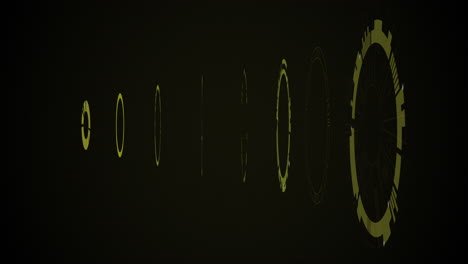 animación de círculos en movimiento con puntos de luz sobre fondo negro