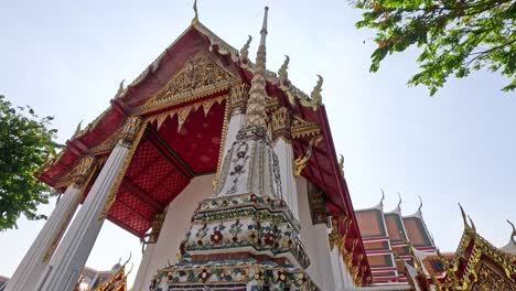 ornate temple architecture with lush greenery