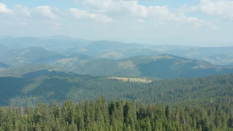 aerial view of coniferous forest and golija mountain landscape, serbia