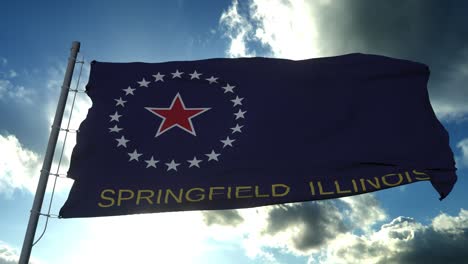 springfield flag, illinois, united states of america