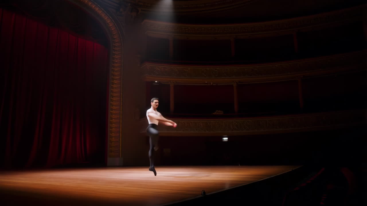 Male Ballet Dancer Performing on Stage