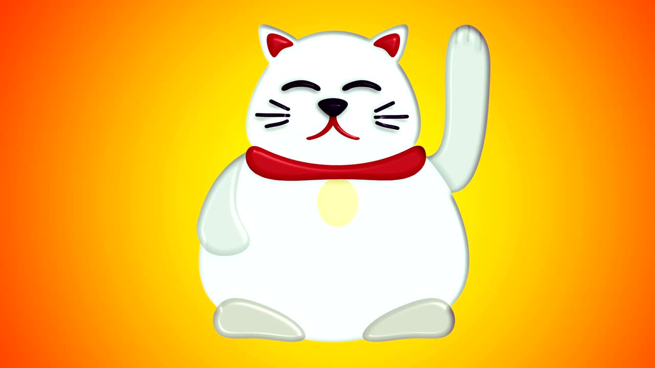 animación 4k maneki neko - en bucle