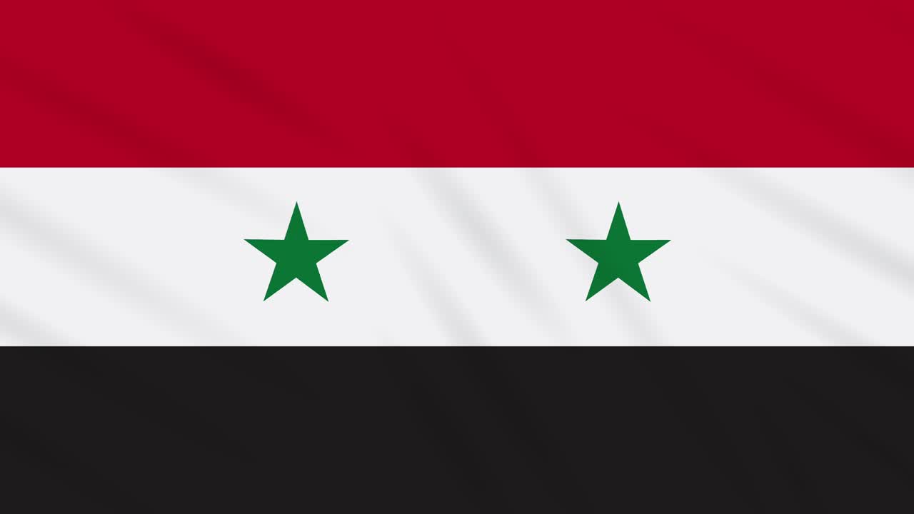 Syria flag waving cloth, background loop