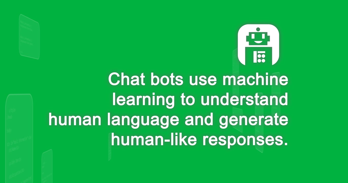 Animazione di testo di chat AI ed elaborazione dati su sfondo trasparente