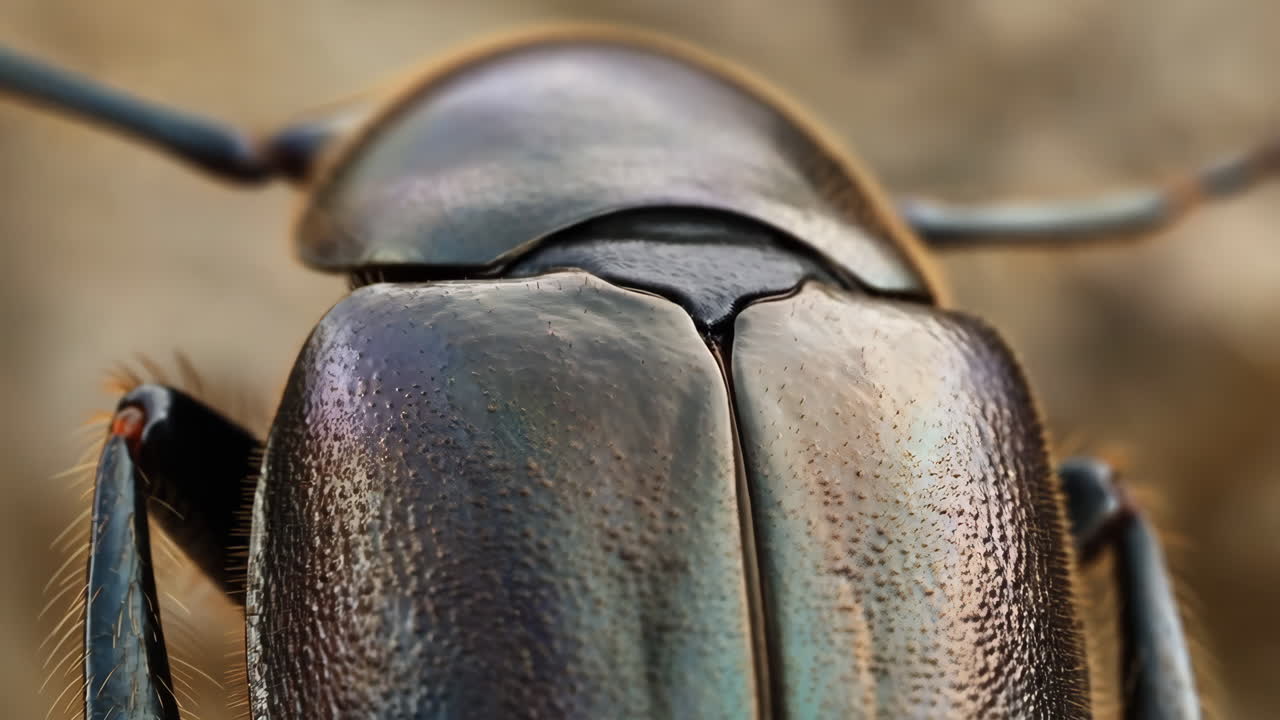Macro Close-up of an Iridescent Beetle