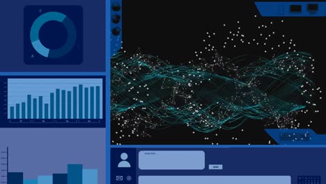 animation of diverse data processing on screen