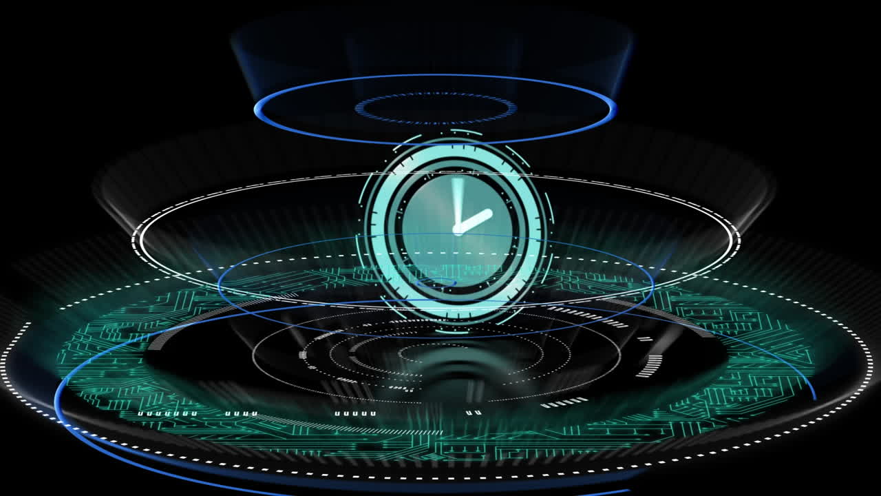 빠르게 움직이는 시계와 스 ⁇  스캐닝의 애니메이션