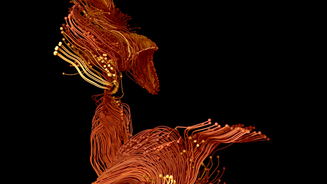 Abstract particles with trails.