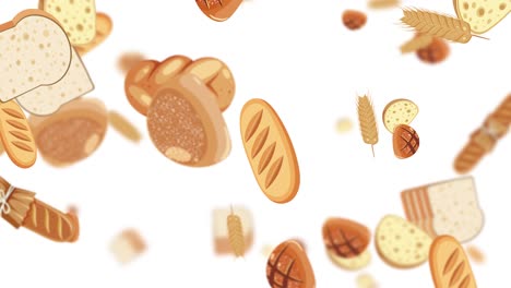 various breads raining down in animation
