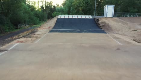 bmx bike pump track course, aerial view