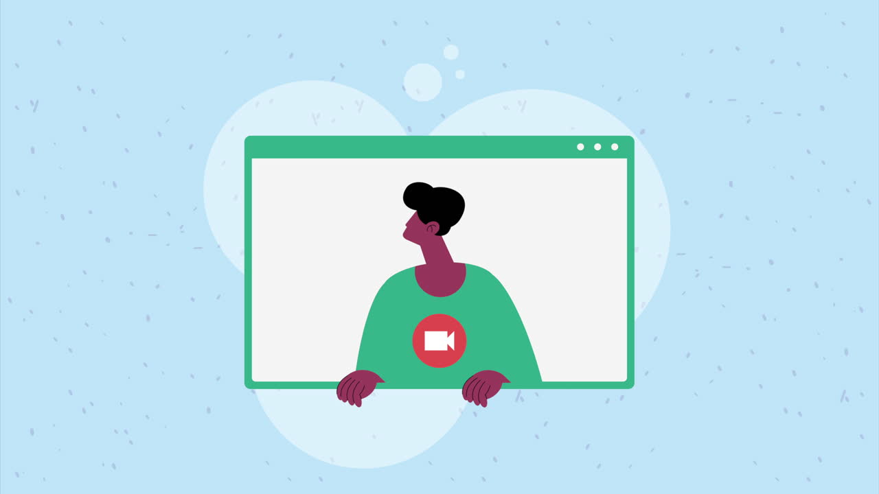 afro man in web site template animation