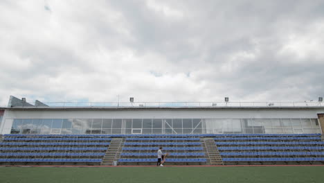 empty stadium on a cloudy day