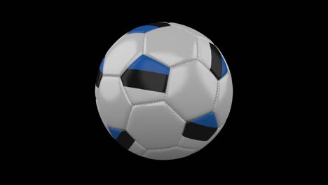 soccer ball with flag estonia, loop alpha