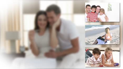 animación de varias familias felices juntas