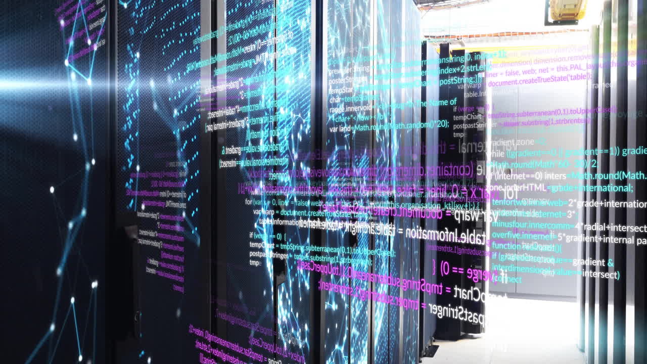 Animation of digital data processing over computer servers