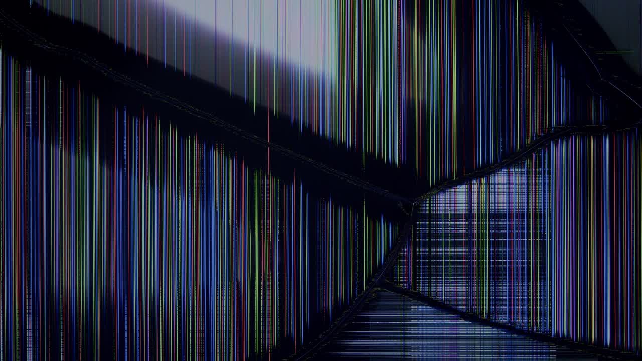 Broken, damaged LCD monitor with cracks