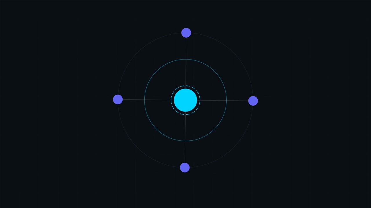 Abstract Motion Graphic of Rotating Orbital Nodes