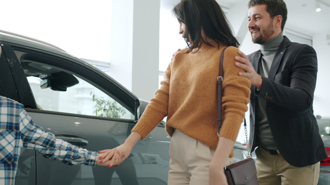 Family Celebrating New Car Purchase