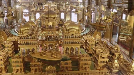 miniature of ancient holy golden city ayodhya from different angle video is taken at soni ji ki nasiya jain temple, ajmer, rajasthan, india on aug 19 2023