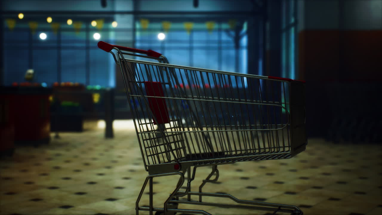 코로나19 코로나바이러스 전염병으로 인해 폐쇄된 비어있는 슈퍼마켓