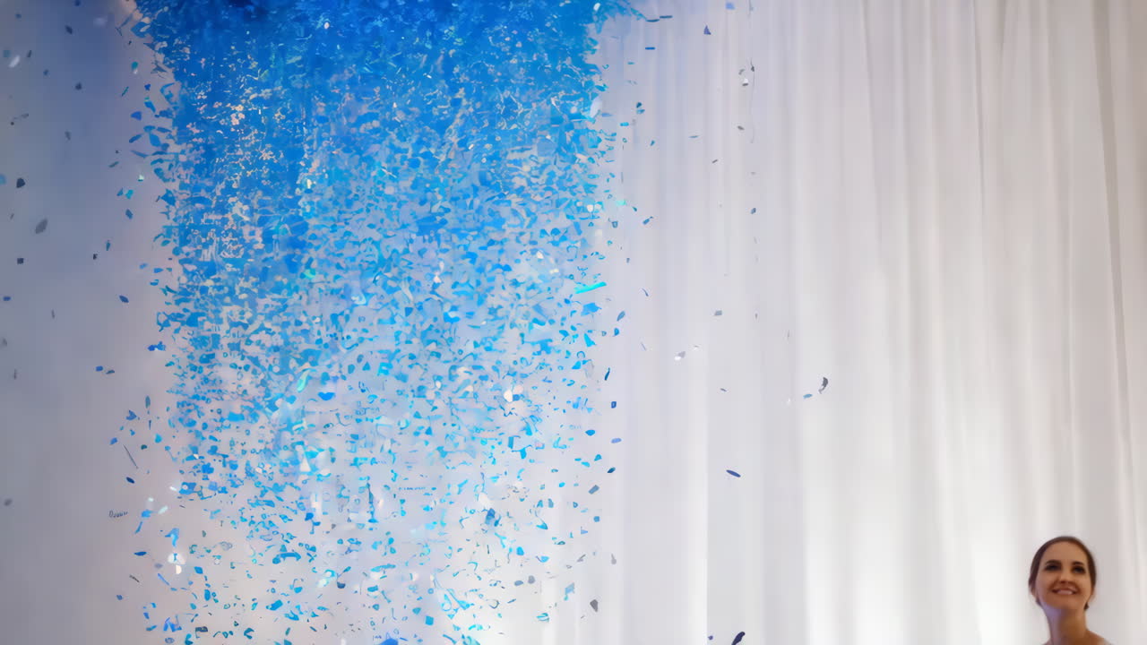 Blue Confetti Falling