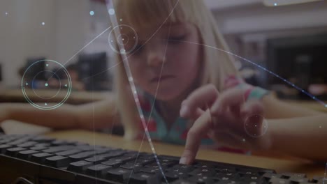 animación de una red de conexiones a través de una escolar usando una computadora