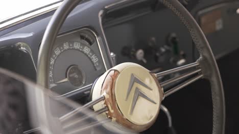 close-up of a classic citroen car's interior