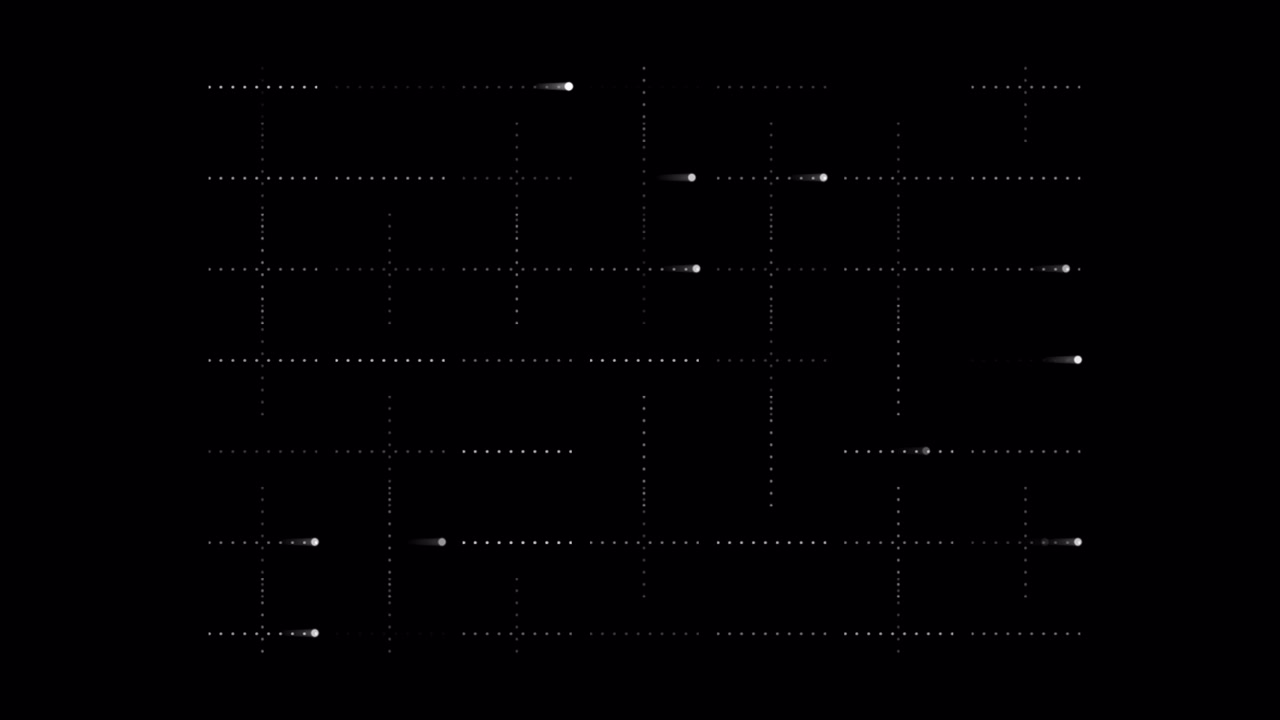 Abstract Digital Grid with Moving Connecting Dots