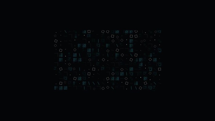 Abstract Motion Graphics with Floating Geometric Shapes on Dark Background