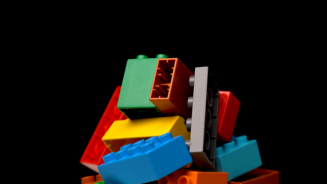 footage motion colorful plastic constructor rotate background texture