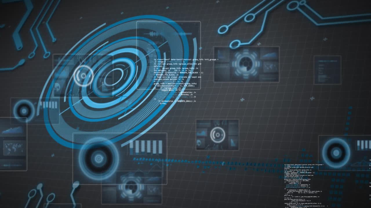 Animation of scope scanning and data processing on interface