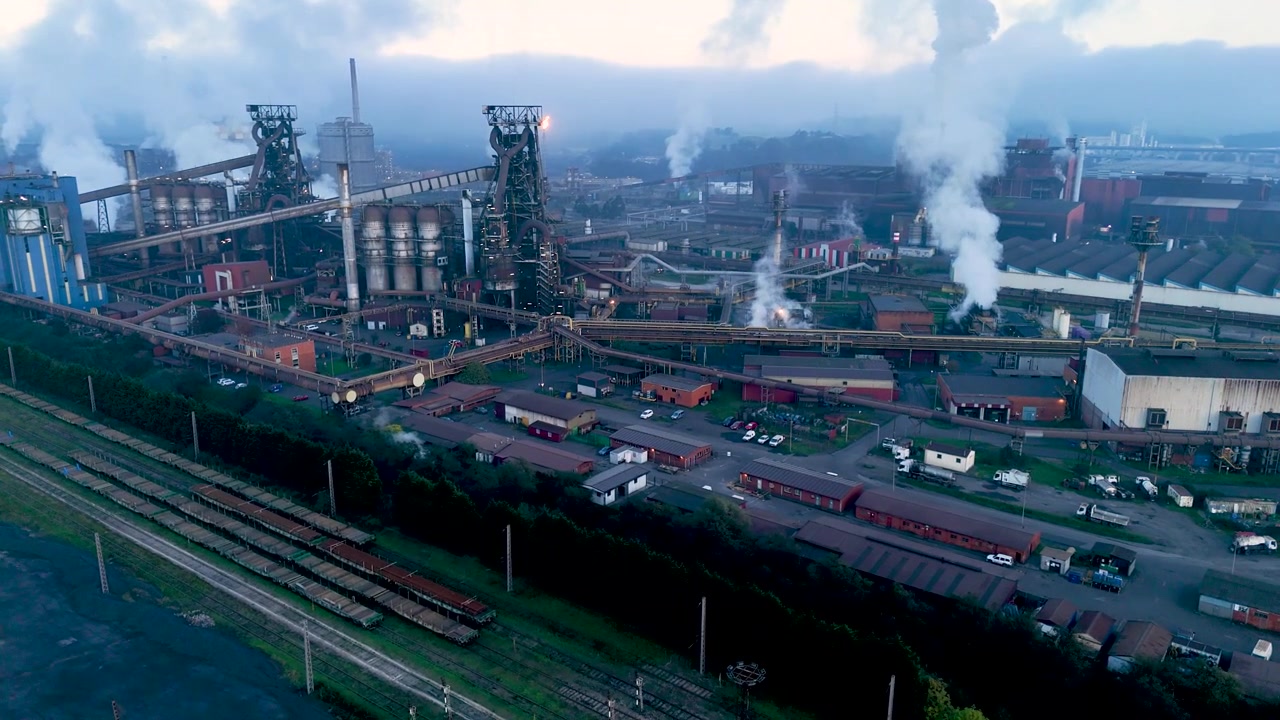 Aerial view of Steel Plant, Gijon,Spain