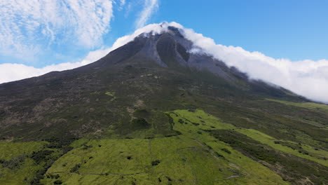 aerial view of the mountain at pico´s island, azores