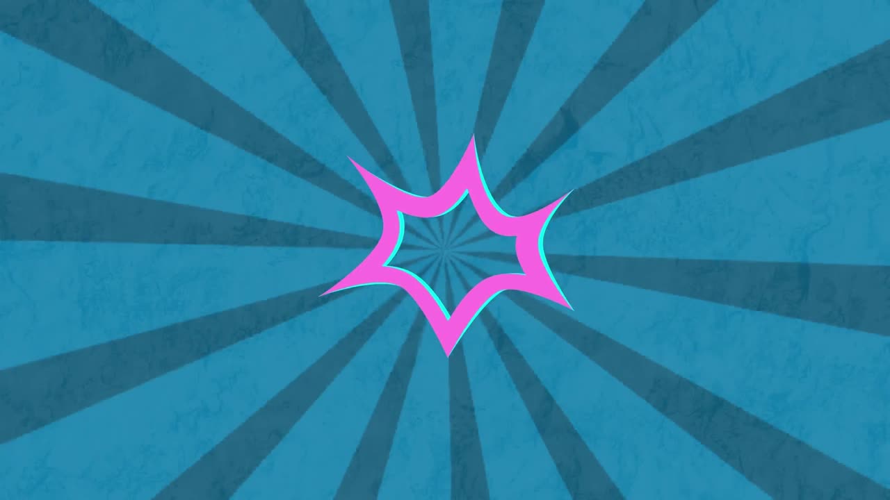 animación de gráfico rosado sobre fondo de rayas azules