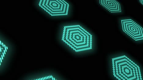 Pulsing-neon-hexagons-pattern-with-led-light-in-casino-style