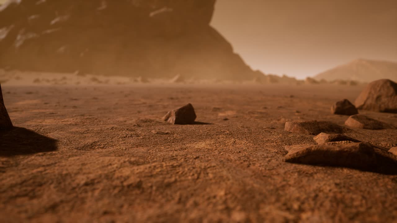 Fantastico paesaggio marziano in tonalità arancioni arrugginite