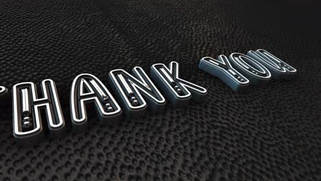 gracias texto con glitch efecto título de bucle en fondo grunge oscuro. 4k 3d bucle sin costuras gracias glitch efecto elemento de texto animación en negro para título de introducción.