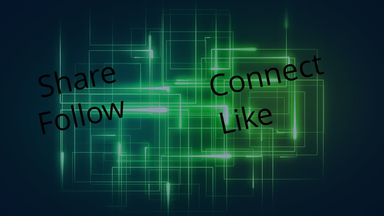 Animation of text with globe and network of connections