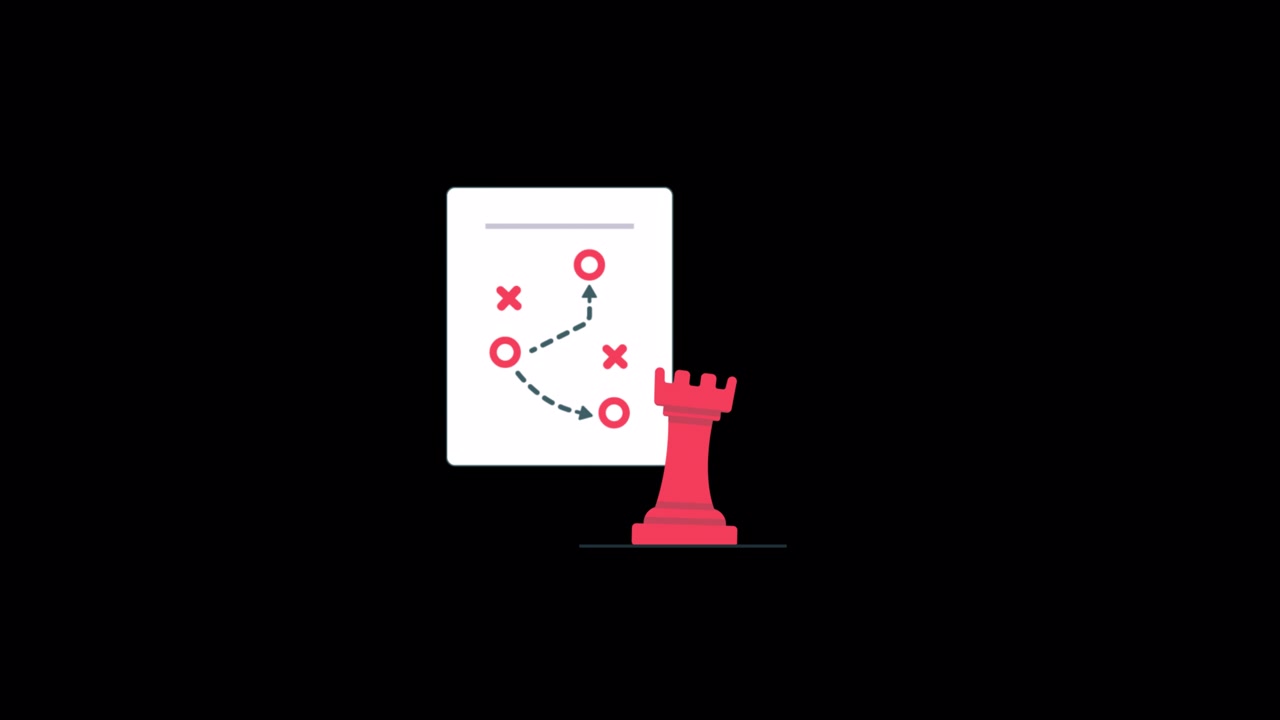 Animated Chess Rook with Strategic Plan Diagram