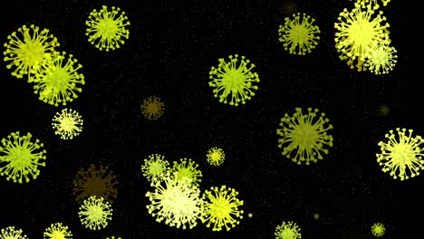 4k loopable abstract coronavirus, bacteria model animation