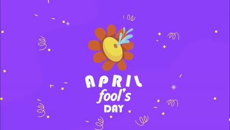 el día de los tontos de abril con letras de flor de agua