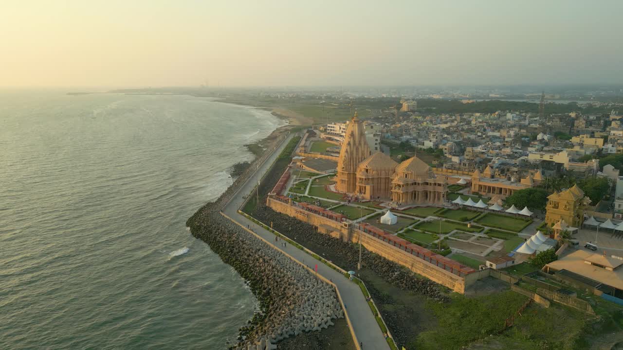 12 Jyotirlingas in India, Temples of Lord Shiva, indian temple architecture, Somnath Temple Aerial view
