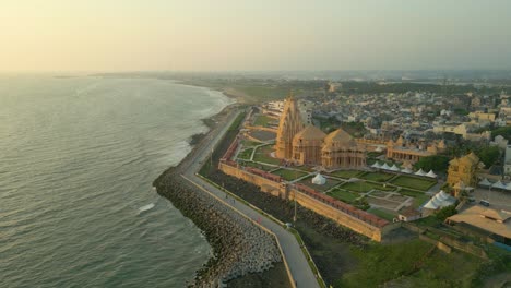 12 jyotirlingas in india, temples of lord shiva, indian temple architecture, somnath temple aerial view