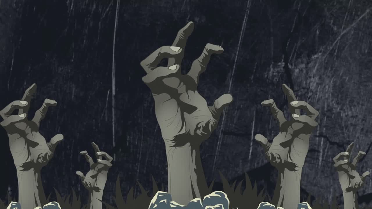 움직이는 모양 위에 손을 들어 올리는 애니메이션