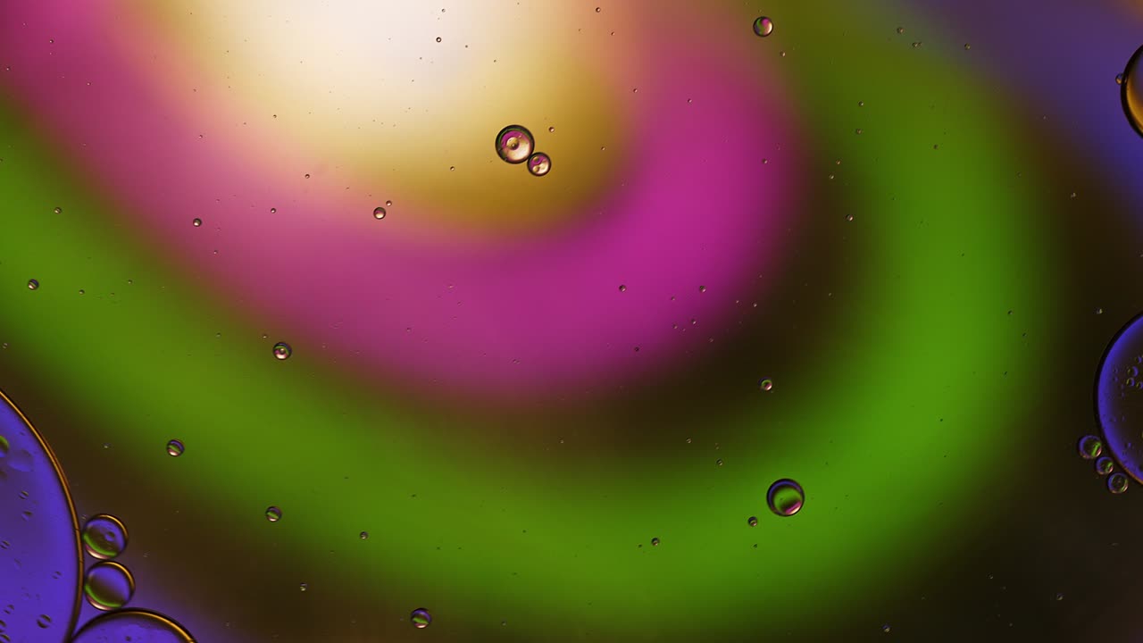 abstract colorido alimentos gotas de aceite burbujas y esferas que fluyen