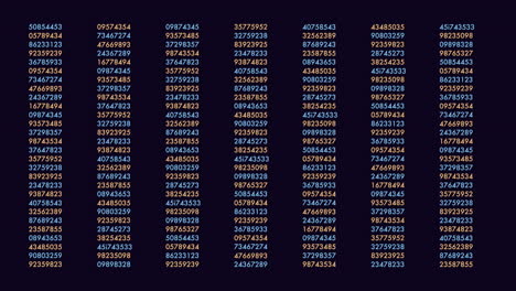 scattered numbers in blue and orange on a dark background