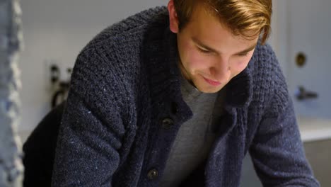 man using digital tablet and mobile phone